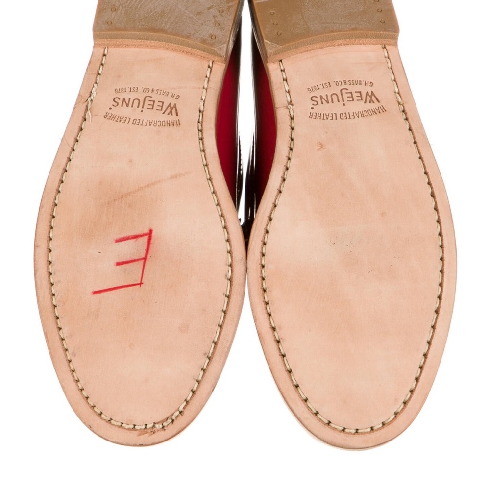 G.H. Bass & Co. Red Leather Loafers - Picture 3 of 8